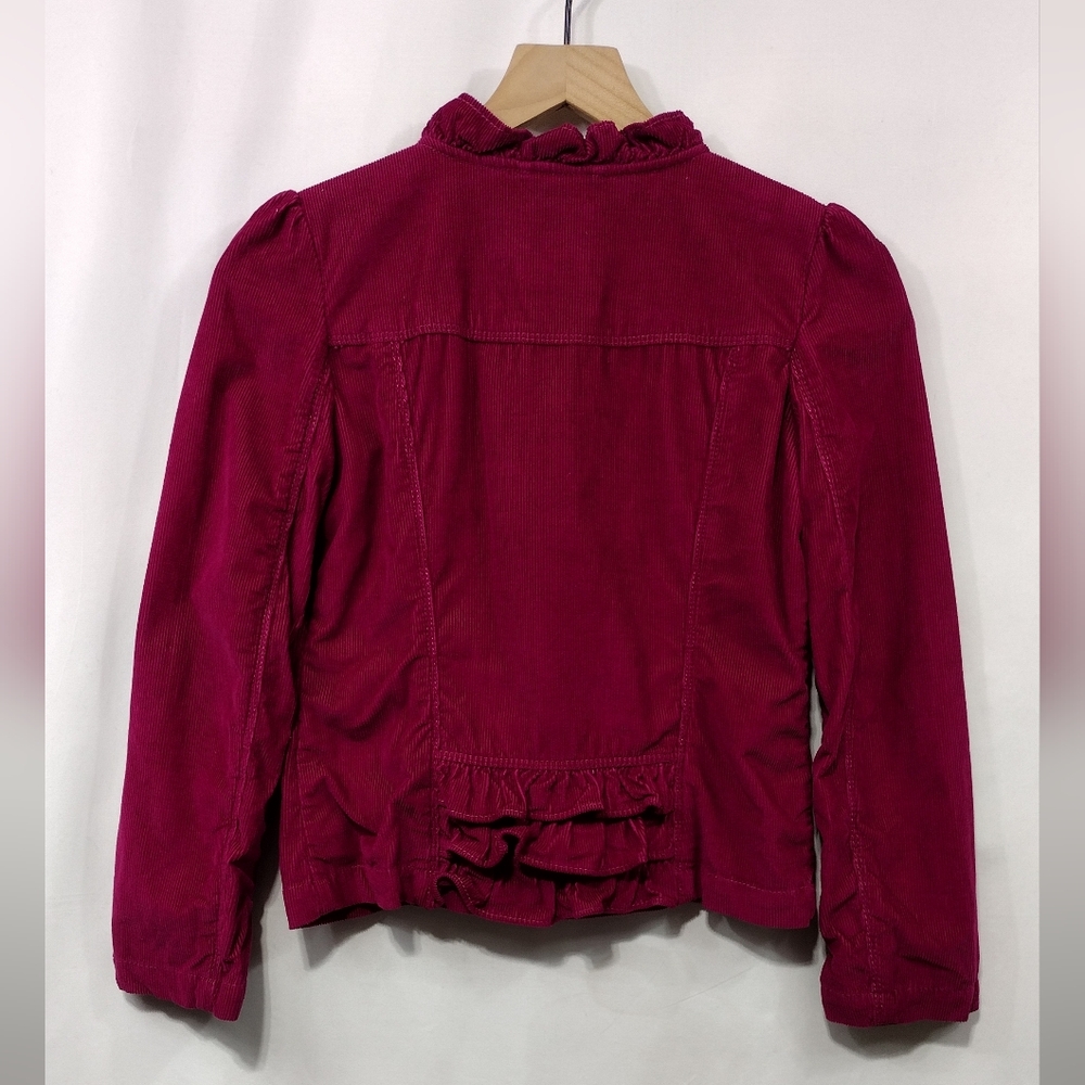Gap Kids Corduroy Double Breasted Jacket Girls XL Burgundy Academia Preppy Y2K - Picture 5 of 9